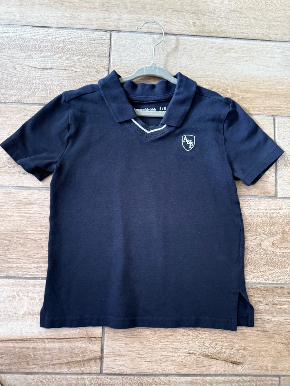abercrombie kids Navy Polo with Crest Detail